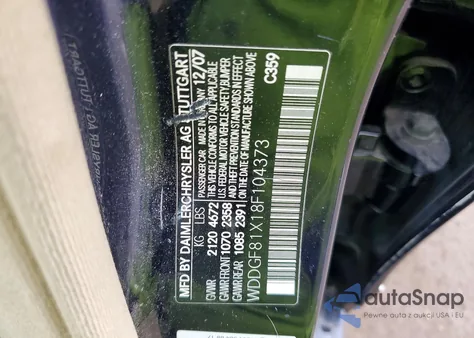 2008 Mercedes-Benz C 300 4Matic z USA, uszkodzony, nr VIN WDDGF81X18F104373